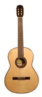 Beautiful, classic, wooden, Spanish guitar at white background