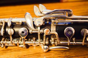 valves of Old woodwind close up