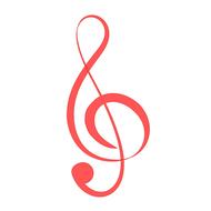 red treble clef as an illustration