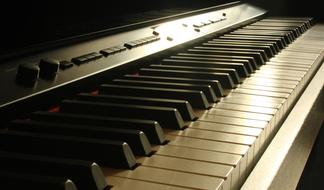 Piano Keys close up in lighting