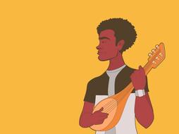 man with musical instrument as an illustration