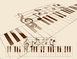 music piano keys sound drawing