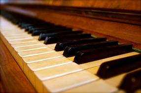 keyboard of a retro piano