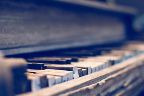 photo of an old broken piano keys