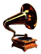 gramophone halftone on white