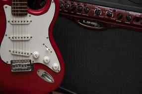 electric Guitar and Amplifier, detail