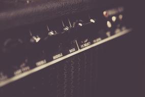 macro photo of an amplifier on stage