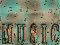 music clef green text drawing