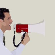 megaphone speaker man drawing