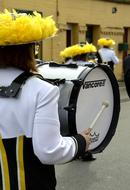 street parade with a big drum