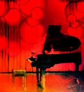 clipart of red piano music instrument background