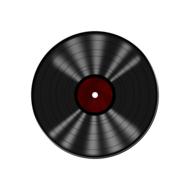 painted vinyl record on a white background