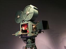 retro movie camera in the museum