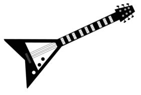 black and white image of an electric guitar