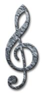 treble clef with lead effect, drawing