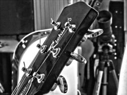 Guitar Music Black and White