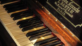 keyboard of an old piano