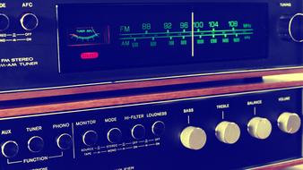 Vintage Stereo player, front panel, detail