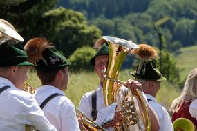 traditional musicians in nature in bavaria