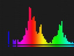 multicolored sound waves on a black background