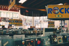 music Records on stalls in Store