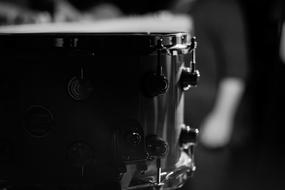 side of Drum close up, Black And White