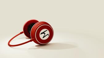 headphones music red