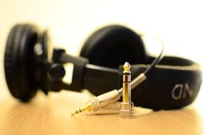 closeup view of Headphones Headset