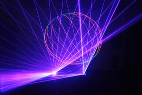 purple laser beams on show