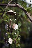 wind chime hanging in the garden