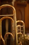 detail of brass instrument Close Up