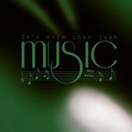 music, abstract green banner