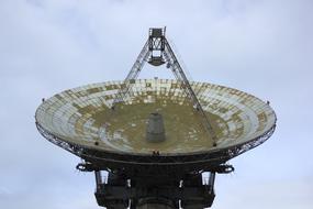 antenna of old Radio telescope at sky, Latvia, Irbene