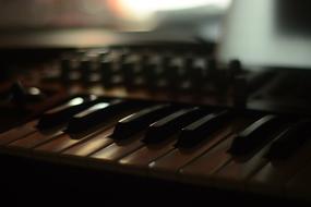 Piano Keyboard Music at dark