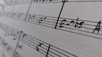 black notes on paper close up in blurred background