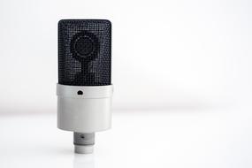 white studio microphone close up