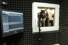Microphone and monitor in Recording studio