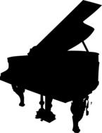 clipart of grand piano black silhouette