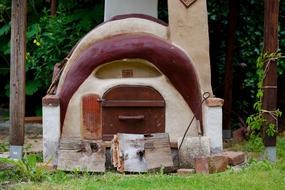 Wood stone House in the garden