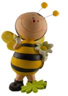 Beautiful and colorful, painted bee figure with the flowers, at white background