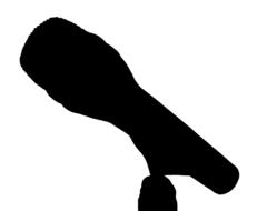 black silhouette of a microphone as a drawing