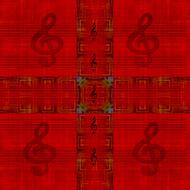 music clef background red texture drawing