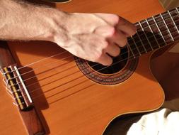 Guitar Instrument Musicand man hand