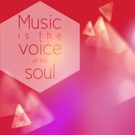 music is the voice of soul, abstract pink banner