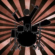 drums music banner drawing