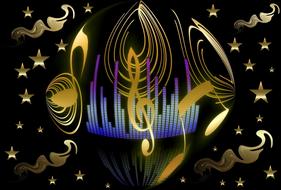 background level clef note drawing