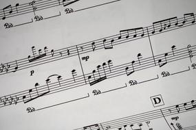 Beautiful black notes on the white music sheet