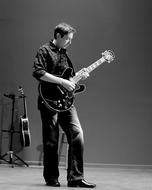 Guitar Player man monochrome photo