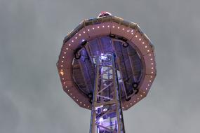 riding carousel in the evening