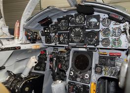 dashboard in Cockpit of Fighter Aircraft